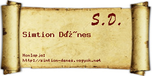 Simtion Dénes névjegykártya